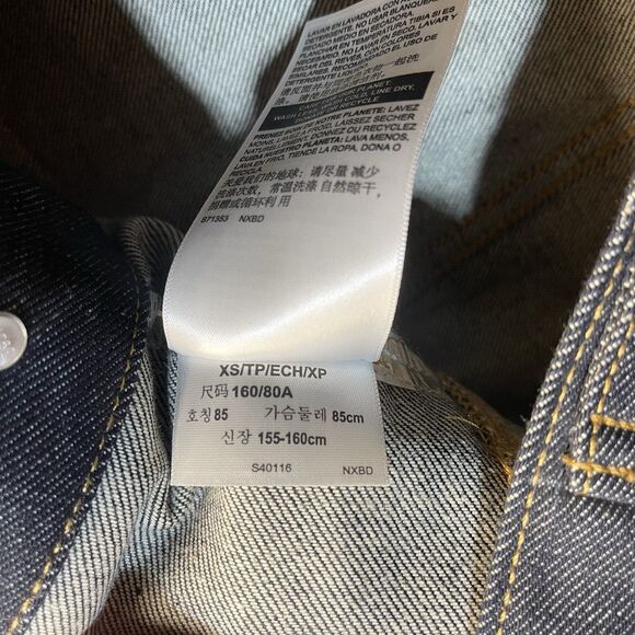 Levi's Denim Trucker Jacket Size XS Biker Jean Authentic Cotton - Picture 9 of 11